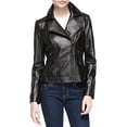 thumbnail image 1 of Luis Leather Womens Tough Black Moto Biker Lambskin Genuine Leather Jacket, Biker Jacket, 1 of 3