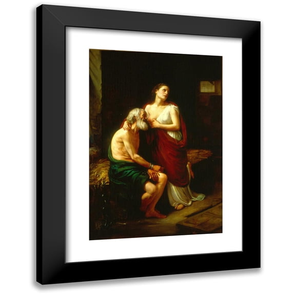Luis Monroy 13x18 Black Modern Framed Museum Art Print Titled - Roman Charity (1873)