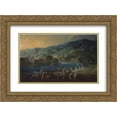thumbnail image 1 of Luis Paret y Alcazar 2x Matted 24x20 Gold Ornate Framed Art Print 'View of El Arenal in Bilbao', 1 of 2