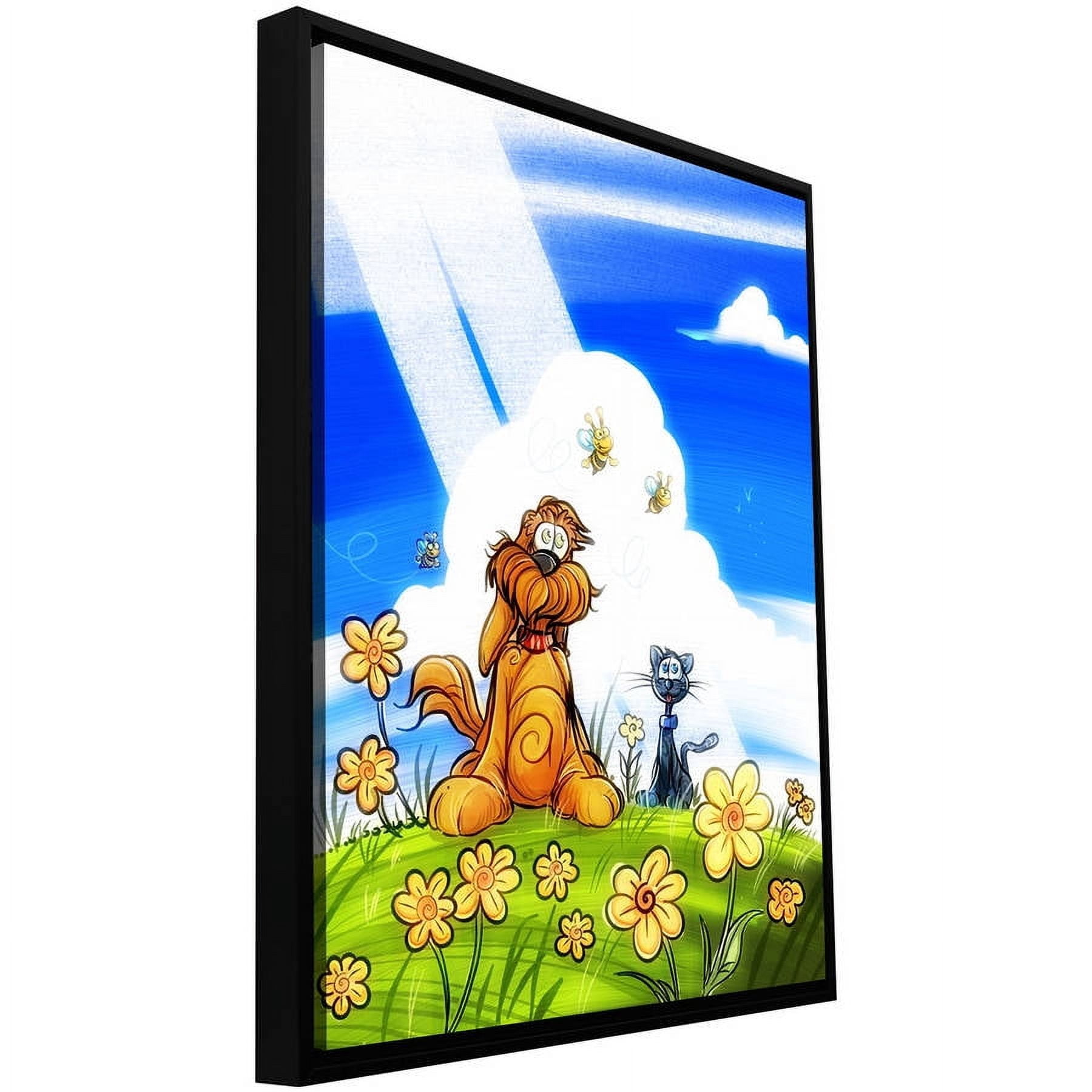 Luis Peres "Cat And Dog" Floater-Framed Gallery-Wrapped Canvas
