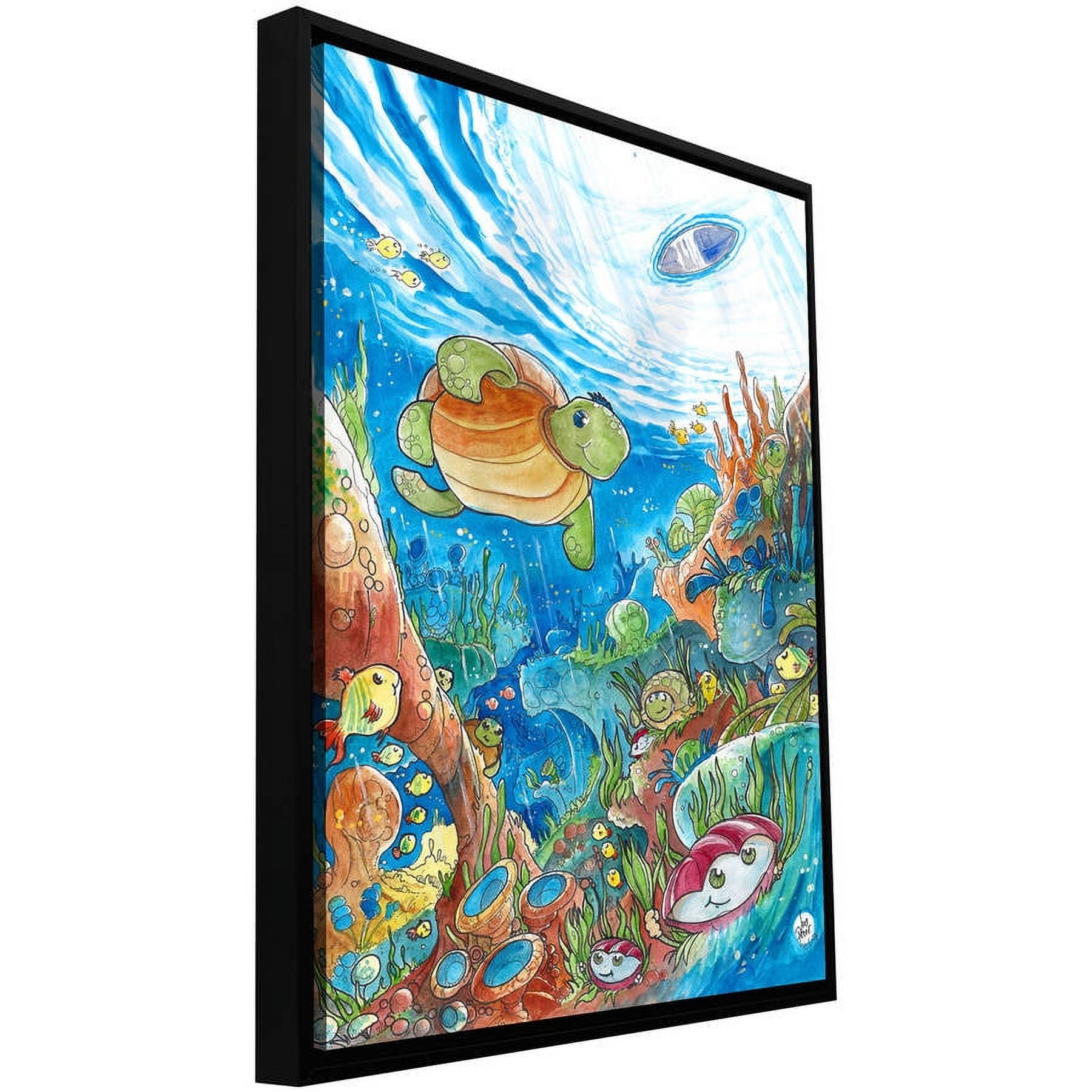 Luis Peres "Coral Dreams Watercolor" Floater-Framed Gallery-Wrapped Canvas