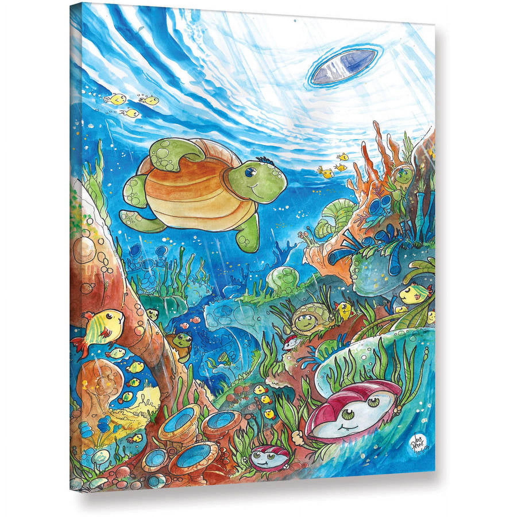 Luis Peres "Coral Dreams Watercolor" Gallery-Wrapped Canvas