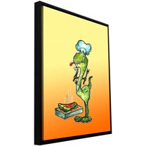 Luis Peres "Dinosaur Dinner" Floater-Framed Gallery-Wrapped Canvas