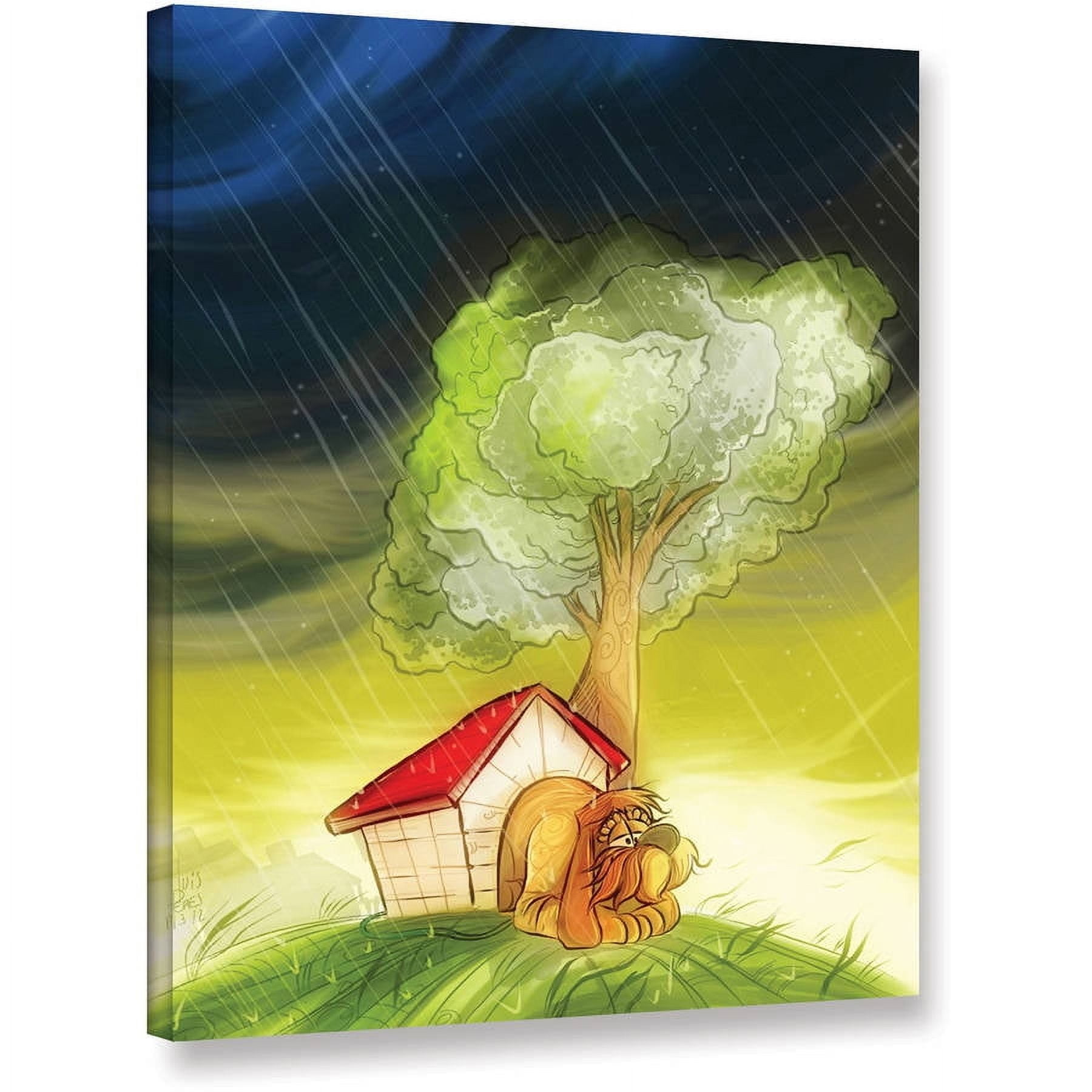 Luis Peres "Dog In The Rain" Gallery-Wrapped Canvas