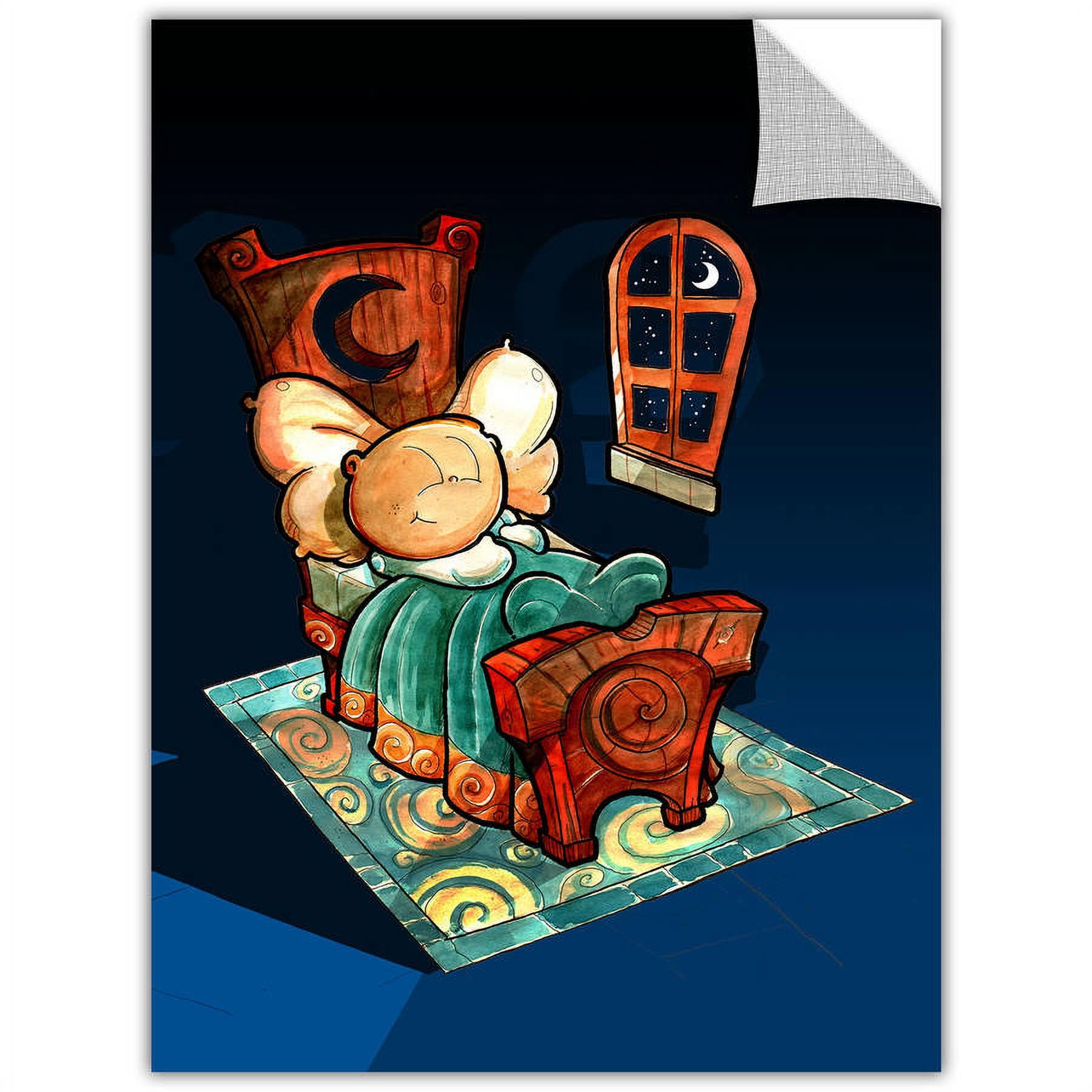Luis Peres "Kids In Bed 1" Removable Wall Art Graphic