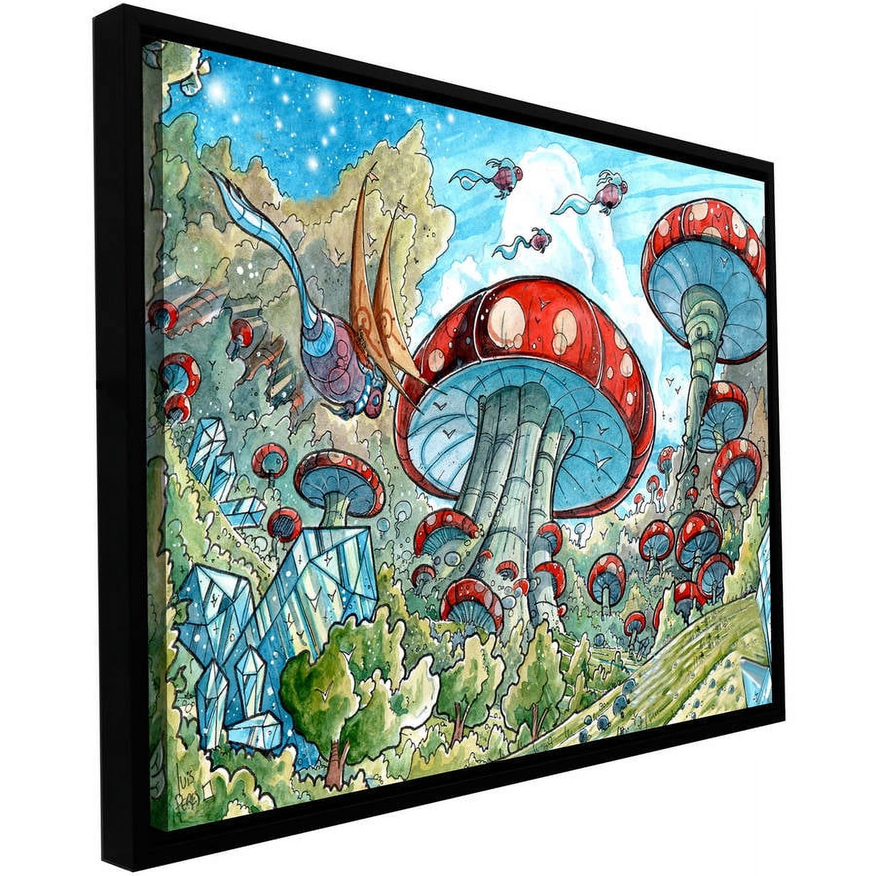 Luis Peres "Mushroom Forest" Floater-Framed Gallery-Wrapped Canvas