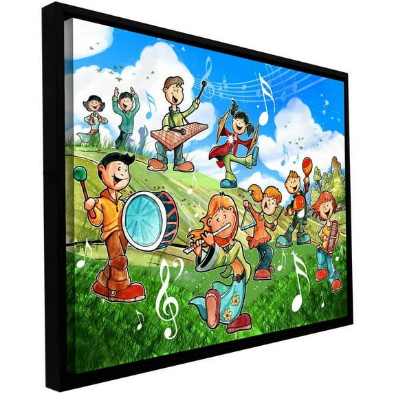 Luis Peres "Music Kids" Floater-Framed Gallery-Wrapped Canvas