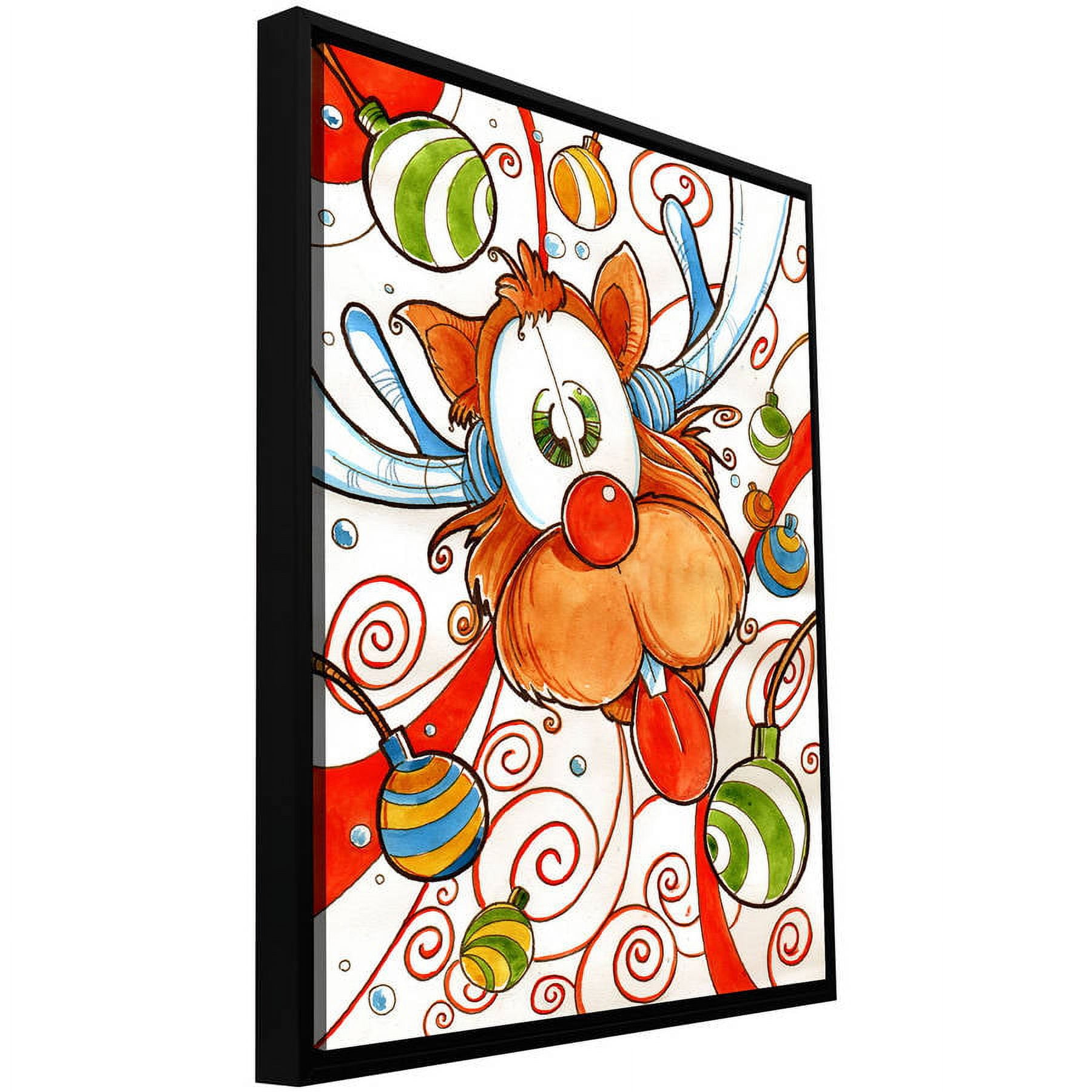 Luis Peres "Rudolph Red Nose Deer" Floater-Framed Gallery-Wrapped Canvas