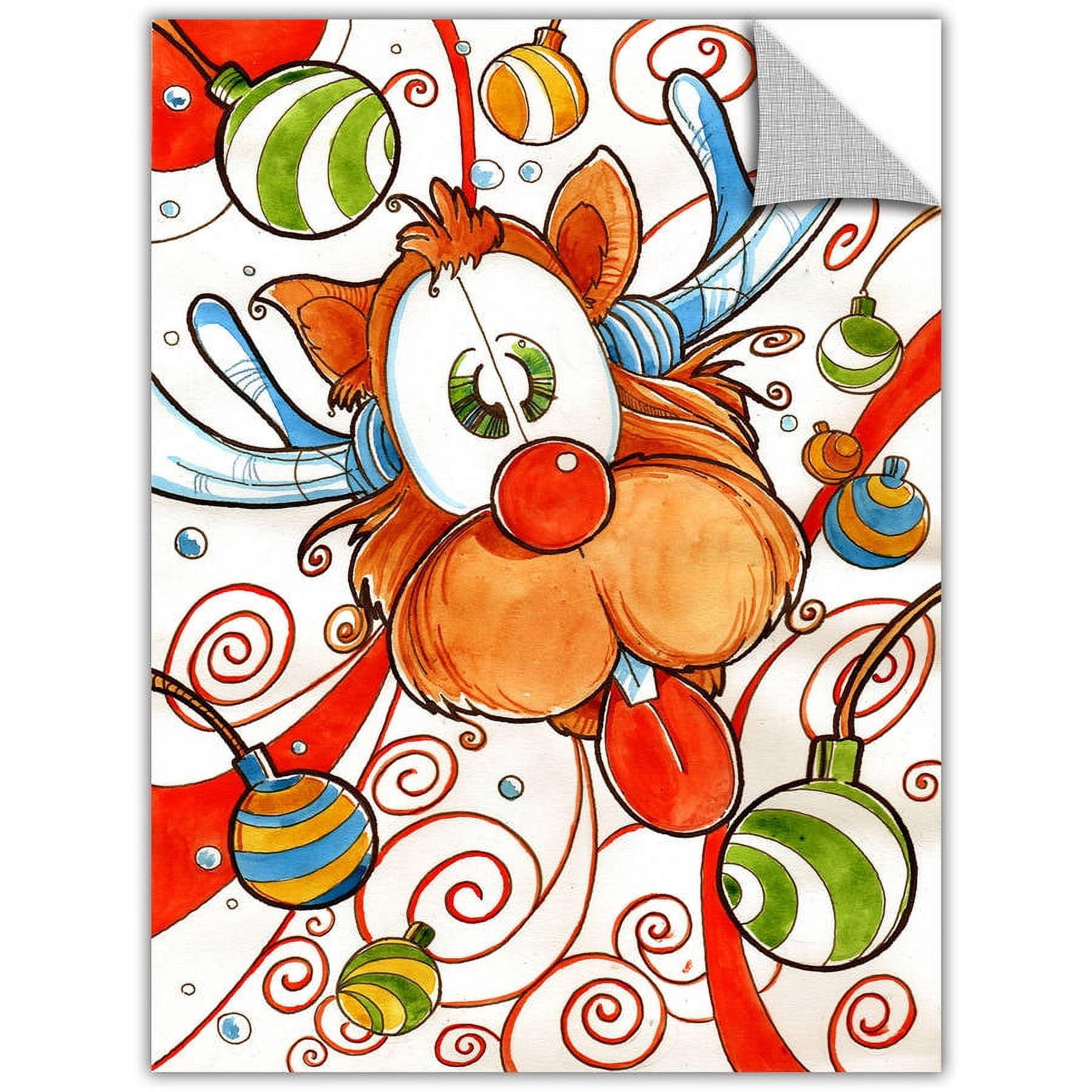 Luis Peres "Rudolph Red Nose Deer" Removable Wall Art Graphic