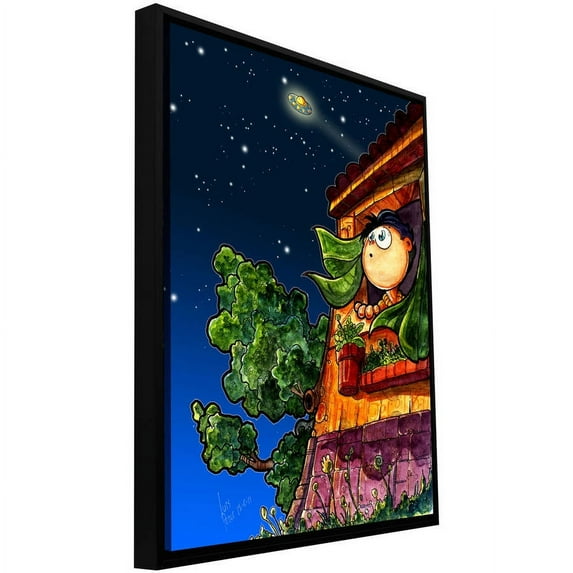 Luis Peres "Ufo Kid 1" Floater-Framed Gallery-Wrapped Canvas