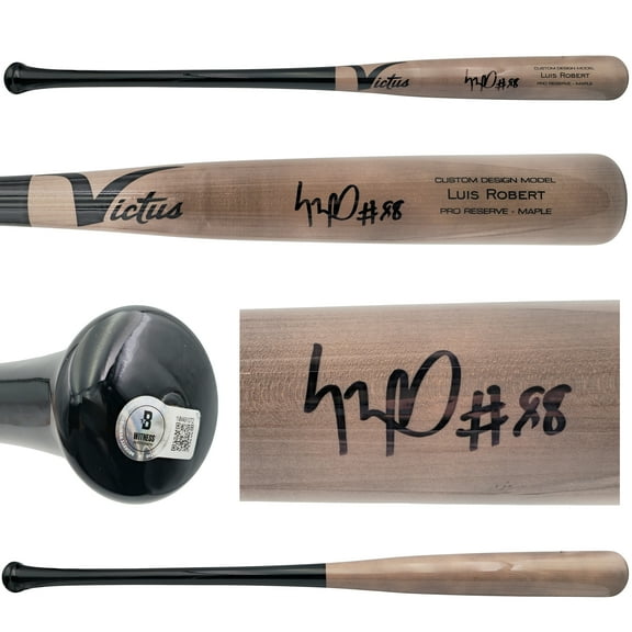 Luis Robert Jr. Autographed Gray Victus Player Model Baseball Bat Chicago White Sox Beckett BAS Witness 227296