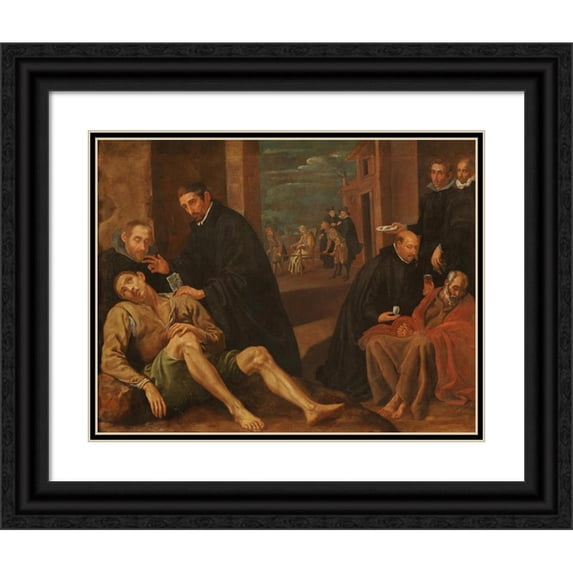 Luis Tristán 24x20 Black Ornate Framed Double Matted Museum Art Print Titled: The BreadandEgg Watch (1624)