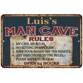 thumbnail image 1 of Luis's Man Cave Rules Chic Rustic Green Sign Home 12 x 18 Matte Finish Metal 112180049039, 1 of 1