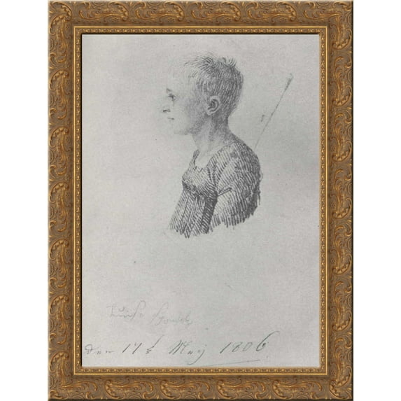Luise Sponholz 24x18 Gold Ornate Wood Framed Canvas Art by Caspar David Friedrich