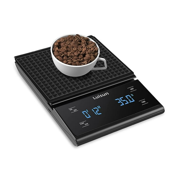 Luisun Coffee Scale with Timer and Tare Function, 3kg/0.1g Precision, Digital Espresso Coffee Scale Pour Over Drip with Back-Lit LCD Display