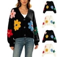 thumbnail image 1 of Luivaraty Cardigan Sweaters for Women Knitted Fllowers Sweater Soft Warm Round Neck Fall Winter Button Down Sweaters, S-XL, 1 of 6