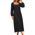 thumbnail image 1 of Luivaraty Long Sleeve Dress for Women Round Neck Maxi Dresses, 1 of 6