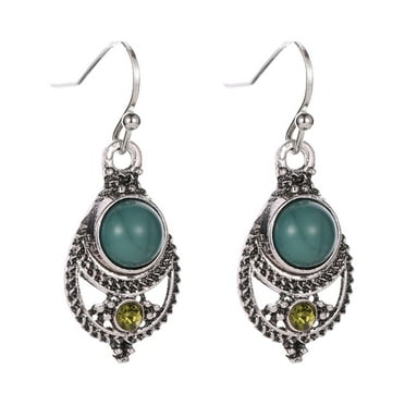 Luiyenes Fashion Women Bohemian Turquoise Dangle Earrings Temperament Earrings Jewelry Gifts