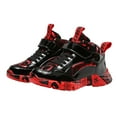 thumbnail image 1 of Lujianch Boys’ Winter High Top Fleece Lined Thickened Leather Snow Boots With Slip Sole Lightweight Kids Sneakers Boys Size 3, 1 of 5