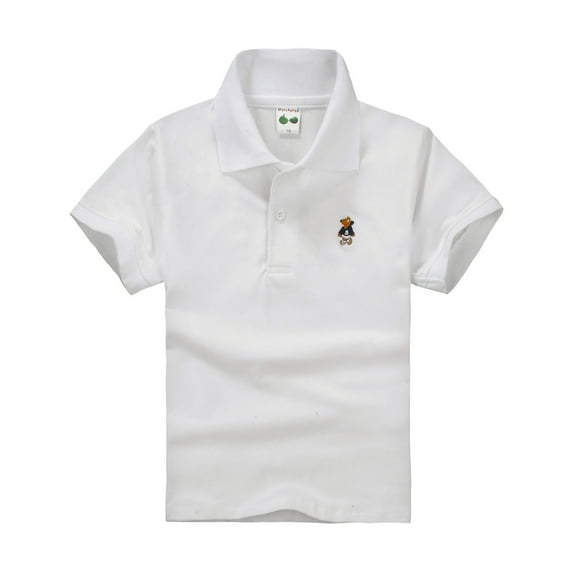 Lujianch Boys and Toddlers' Short-Sleeve School Solid Color Uniform Shirts Size 18-24 Months
