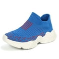 thumbnail image 1 of Lujianch Children Girls Sports Shoes Flat Thick Bottom Lightweight Non Lace Up Hook Loop Easy To Wear Mesh Upper Breathable And Comfortable Non- Girls Athletic Shoes Size 10-10.5 Years, 1 of 5
