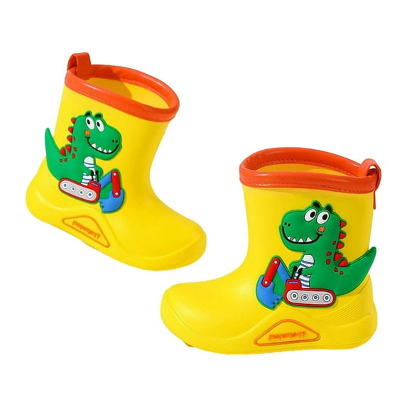 Lujianch Children Rain Boots Non Children Water Shoes Classic Children Rainboots Cartoon Dinosaur Kids Snow Boots Girls