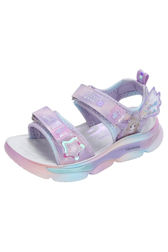 Children Shoes Comfortable Thick Soled Sandals Fashionable Open Toe Cute Cartoon Princess Sandals Girls Slippers Size 11