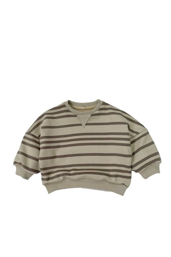 Children's Clothing Unisex Boys And Girls Striped Casual Top Sweatshirt Girls Striped T Shirts Size 18-24 Months