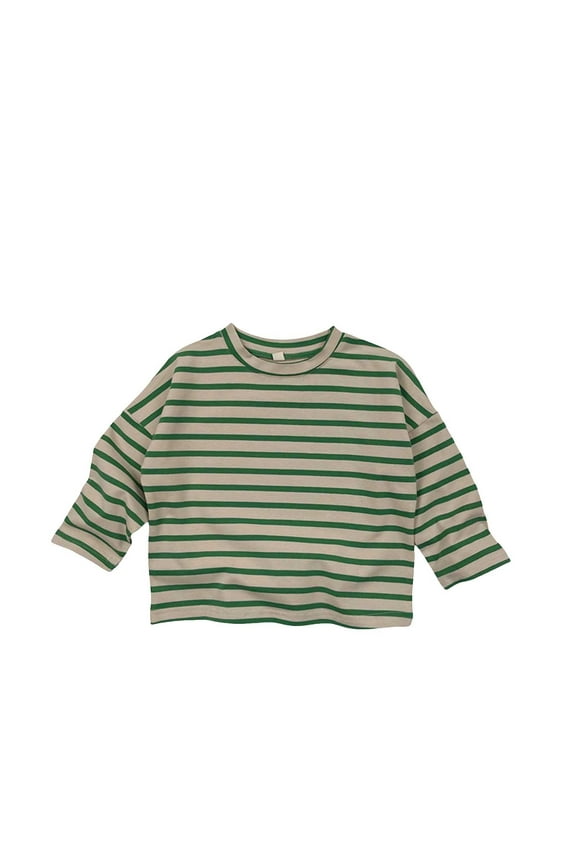 Children's Clothing Unisex Boys And Girls Striped Casual Top T Shirt Girls Athletic Tops‌ Size 18-24 Months
