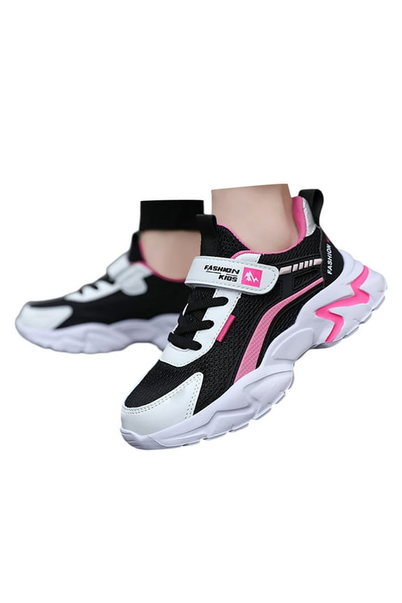 Children's Fashion Mesh Lace Up Sneakers Color Matching Casual Comfortable Running Shoes Breathable Mesh Girls Shoes for Summer Size 4-4.5 Years