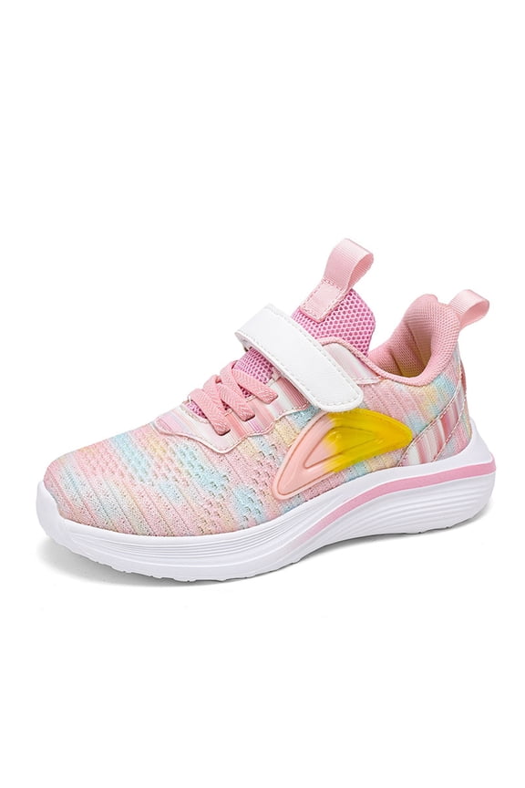 Children's Fashion Mesh Lace Up Sneakers Color Matching Casual Comfortable Running Shoes Lightweight Girls Sneakers Size 6-7 Years