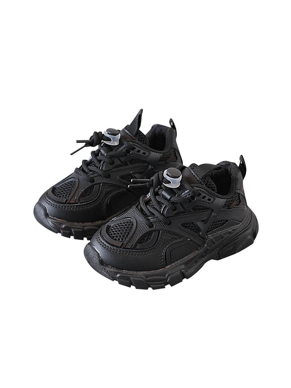 Children's Running Shoes Boys Double Mesh Sneakers Breathable White Shoes Casual Shoes Spring And Autumn Breathable Boys Sports Shoes Size 1.5-2 Years