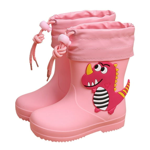 Lujianch Classic Children Rain Boots Rubber Children Water Shoes Rain Boots Kids Baby Cartoon Shoes Non- Girls School Boots