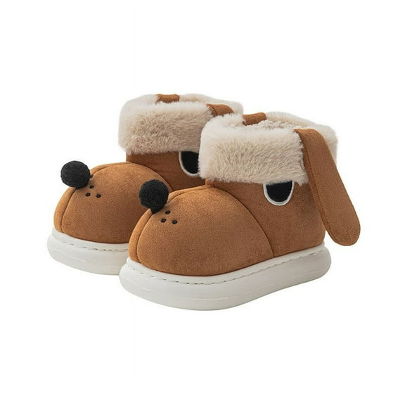 Lujianch Cute Dog Boot Slippers For Kids Winter Warm Shoes For Boys And Girls Indoor Outdoor Girls Ankle Boots