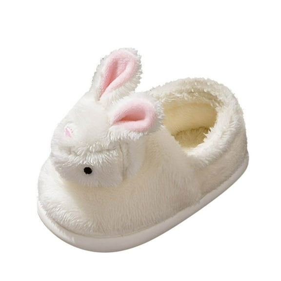 Lujianch Fashion Autumn And Winter Boys And Girls Slippers Flat Bottom Lightweight Short Plush Warm Cute Cartoon Rabbit Warm Girls Slippers Size 7