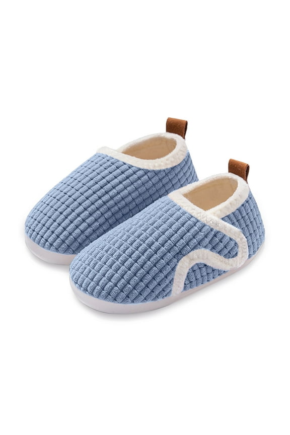 Fashion Cute Autumn And Winter Boys And Girls Slippers Flat Bottom Lightweight Soft And Comfortable Warm Solid Color Cartoon Animal Shape Kids House Shoes for Girls Size 6