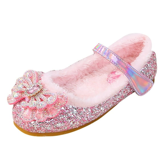 Lujianch Girl Princess PU Sequins Shoes Children Silver Performance Shoes Girls Fashion Boots