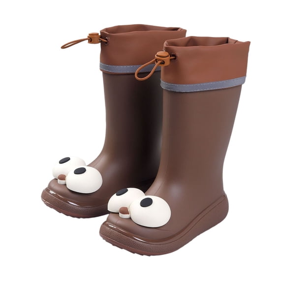 Lujianch Girls Rain Boots For Kids Cute Cartoon Big Eye Design Lightweight Comfortable Soft Sole For Daily Wear Spring Summer Fall Sparkly Girls Boots