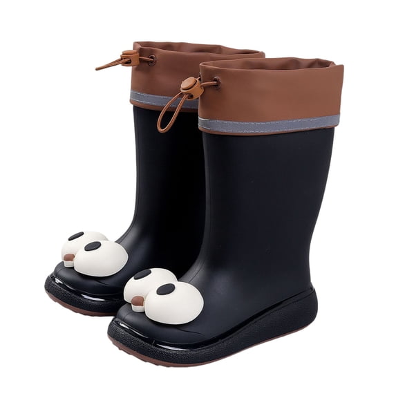 Lujianch Girls Rain Boots For Kids Cute Cartoon Big Eye Design Lightweight Comfortable Soft Sole For Daily Wear Spring Summer Fall Sparkly Girls Boots
