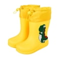 thumbnail image 1 of Lujianch Girls Rain Boots Mid Calf Dinosaur Design Kids Booties For Daily Wear School Outdoor Play Comfortable Non Sole Toddler Footwear Non- Girls School Boots, 1 of 2