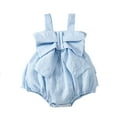 thumbnail image 1 of Lujianch Girls Sleeveless Bowknot Romper Embroider Bodysuits Girls Romper Outfits Size 6-12 Months, 1 of 3