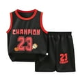 thumbnail image 1 of Lujianch Kids Sports Shorts Sets Boys Jerseyss Tracksuit 2 Piece Basketball Performance Tank Top And Mesh Shorts Set Size 4-5 Years, 1 of 3