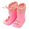 thumbnail image 1 of Lujianch Rain Boots Baby Colorful Cartoon Animal Waterproof Plush Children Water Shoes EVA Soft Outdoor Kids Rain Boots Lightweight Girls Winter Boots For Toddlers, 1 of 3