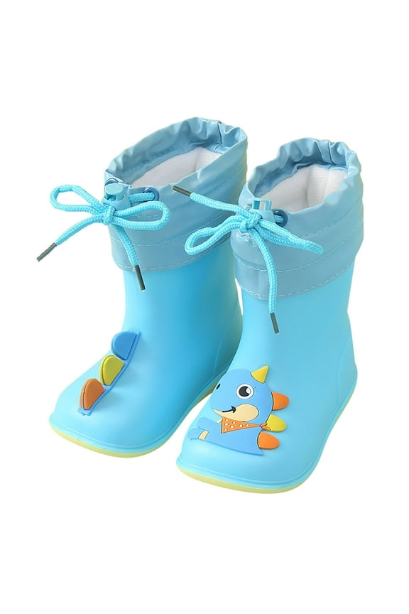 Rain Boots Baby Colorful Cartoon Animal Waterproof Plush Children Water Shoes EVA Soft Outdoor Kids Rain Boots Lightweight Girls Winter Boots For Toddlers
