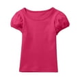 thumbnail image 1 of Lujianch Soft Girls Short Sleeve T Shirt Cute Puff Sleeve Top Comfortable Casual Tee For Toddler And Kids Long Sleeve Shirts Girls Size 1-2 Years, 1 of 2