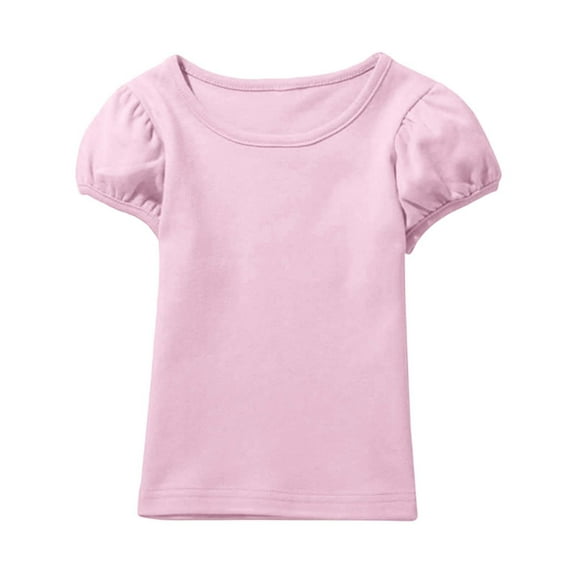 Lujianch Soft Girls Short Sleeve T Shirt Cute Puff Sleeve Top Comfortable Casual Tee For Toddler And Kids Long Sleeve Shirts Girls Size 9-10 Years