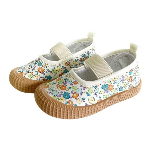 Lujianch Toddler Baby Boy Girl Shoes Flat Shoes Bao Head One Foot Off Girl Canvas Shoes Baby Soft Sole Casual Shoes Simple Fashion Unisex Girls Athletic Shoes Size 9-12 Months