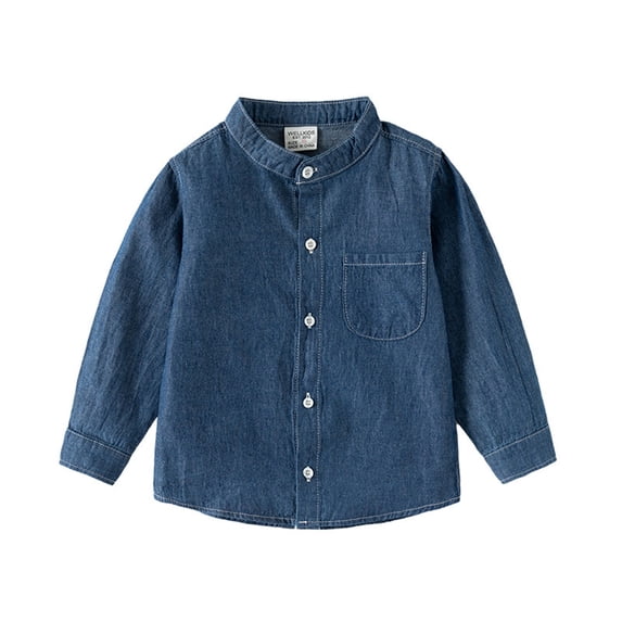 Lujianch Toddler Baby Boys Girls Fashion Denim Button Down Shirt Long Sleeve Lightweight Shirt Tops Blouse Boys T Shirts Size 5-6 Years