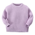 thumbnail image 1 of Lujianch Toddler Kids Baby Girl Boy Crewneck Long Sleeve Solid Sweater For Infant Knitted Sweater Autumn Winter Warm Pullover Tops Coat Jacket Girls Athletic Tops‌ Size 6-12 Months, 1 of 3