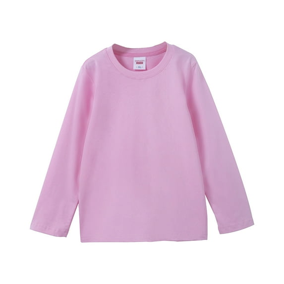 Lujianch Toddler Kids Boys Girls Long Sleeve Basic Inside T Shirt Casual Tees Shirt Tops Solid Cloths, Pink Sizes 8-9 Years